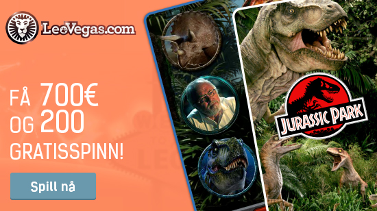 700€, 200 gratisspinn og den nye Jurassic Park spilleautomaten på LeoVegas